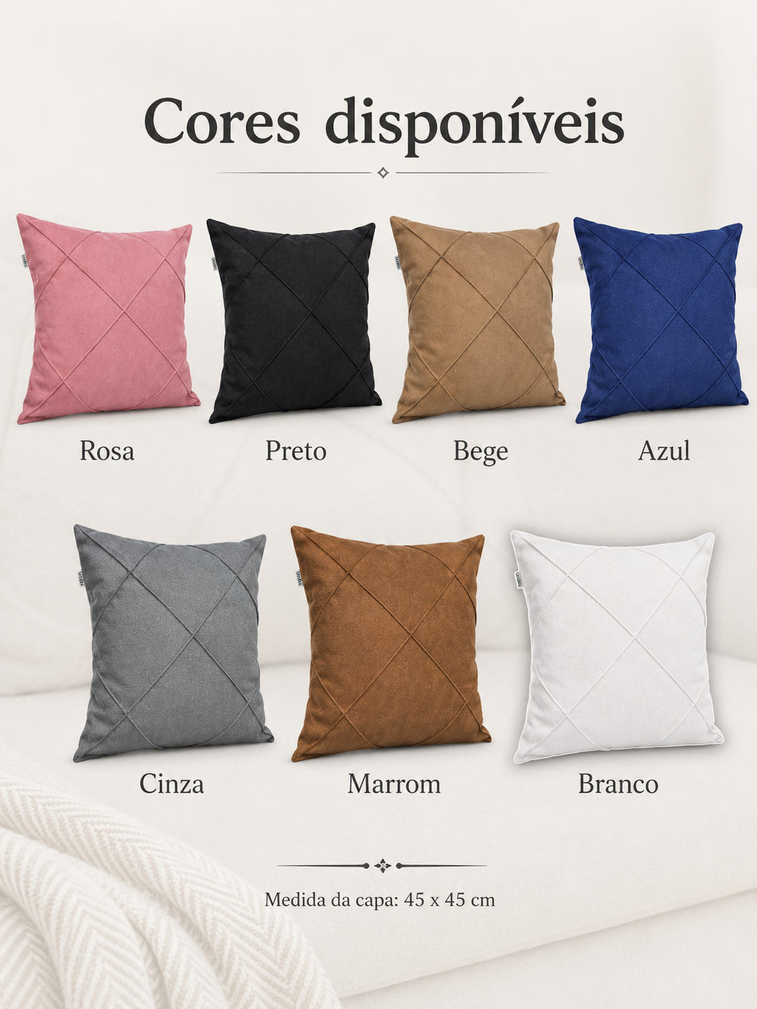 Capa de Almofada Suede Premium 45x45 cm - Imagem 3