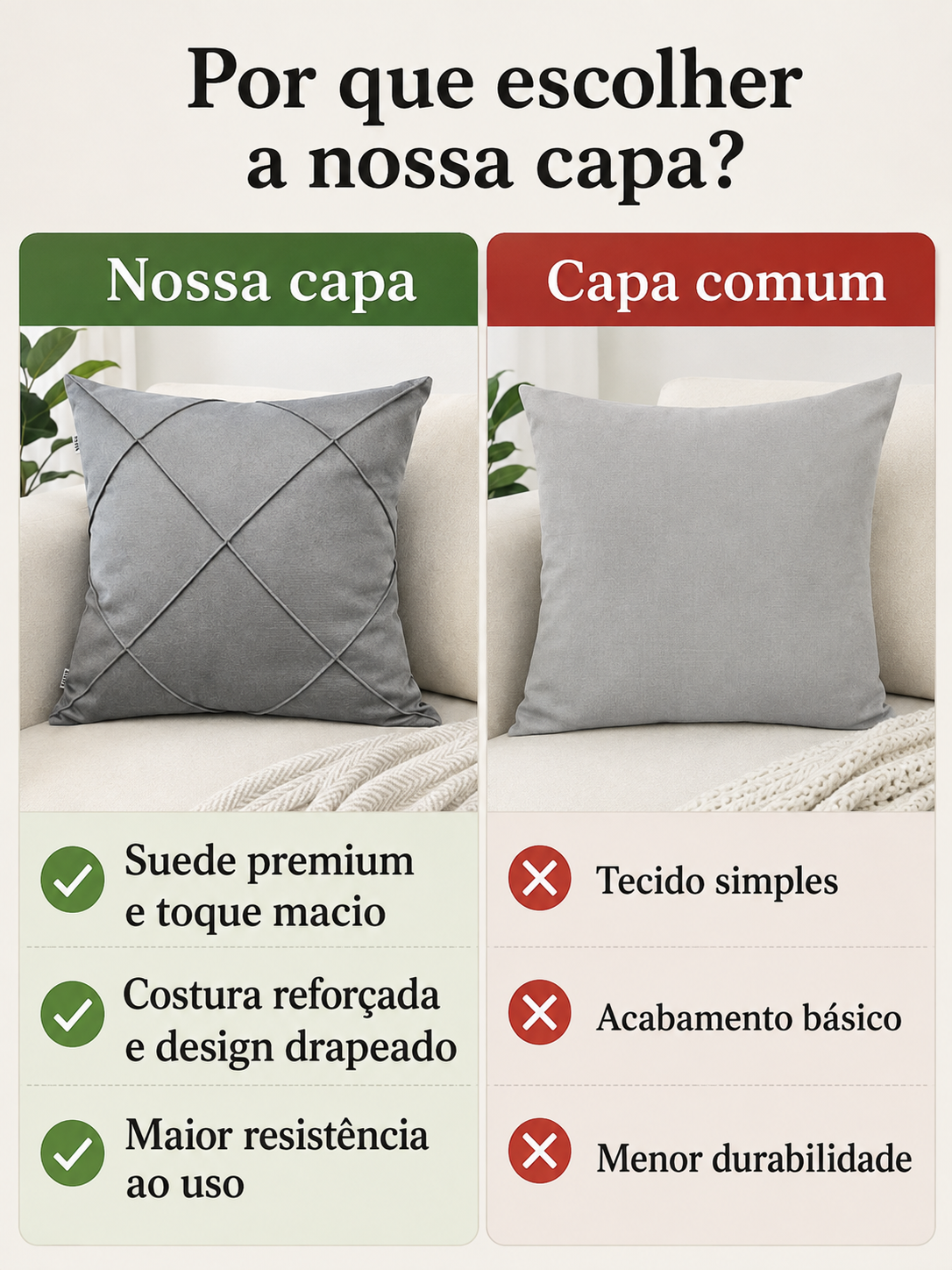 Capa de Almofada Suede Premium 45x45 cm - Imagem 6