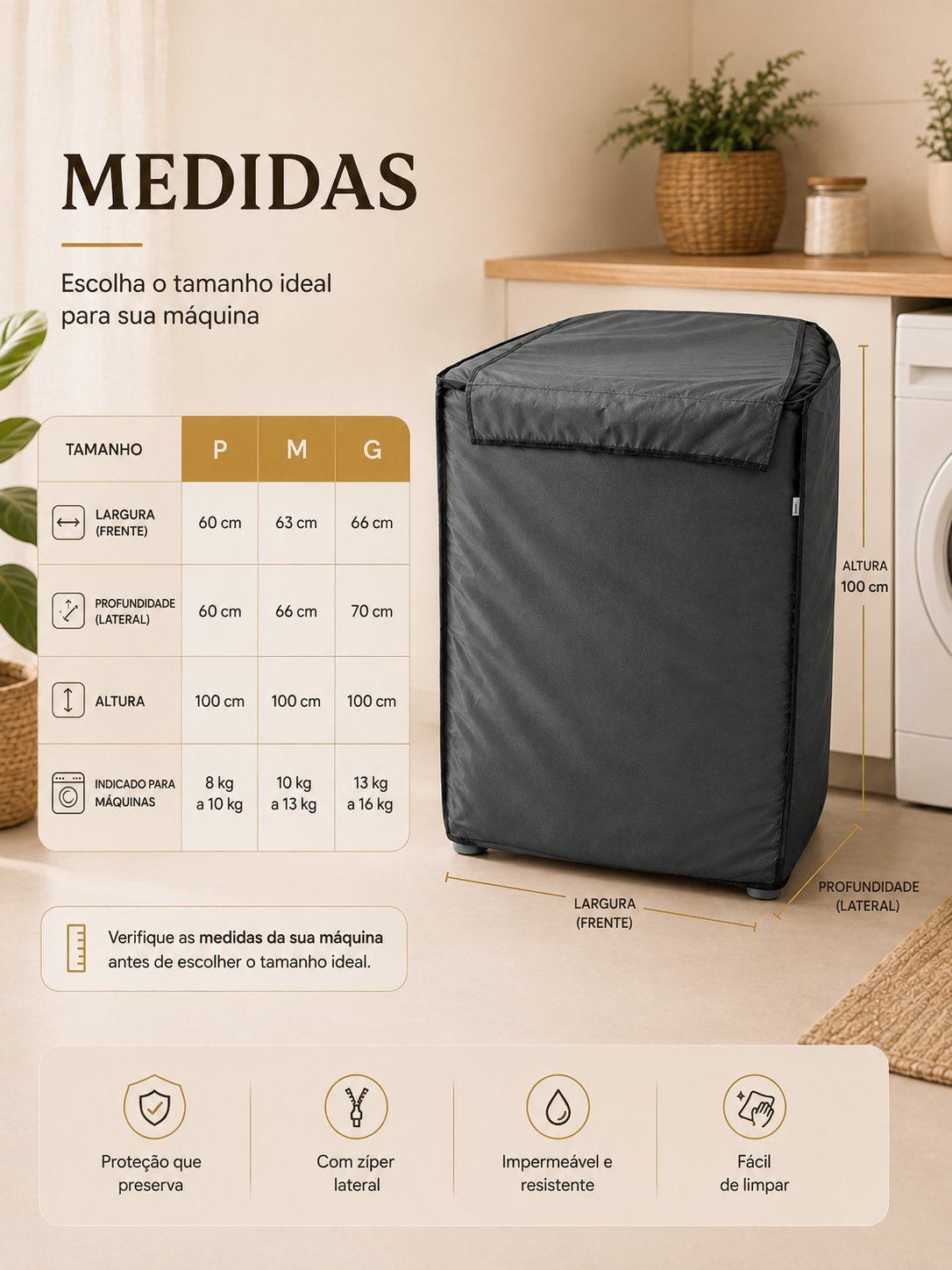 Capa Protetora para Máquina de Lavar - Imagem 3