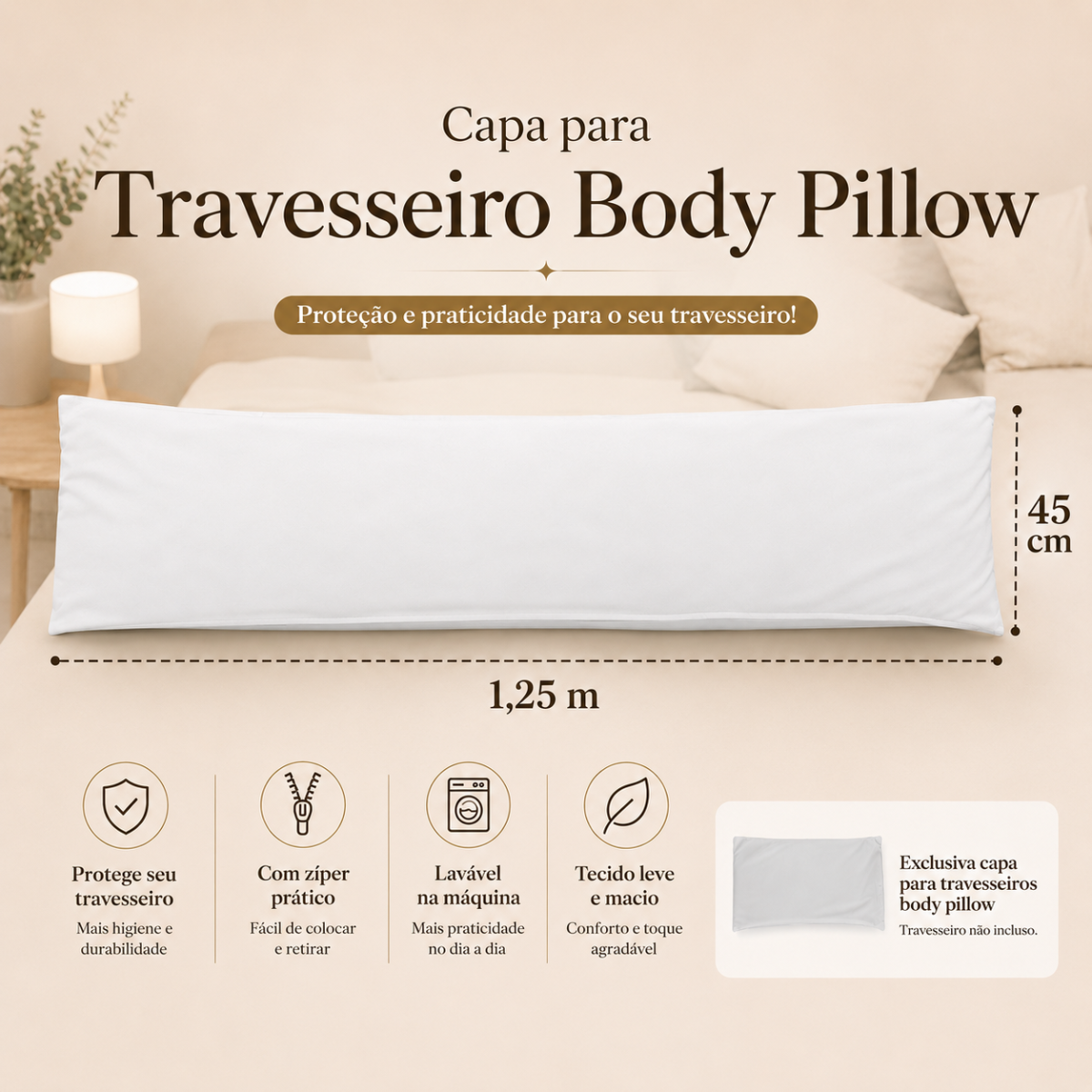 Capa de Xuxão - Body Pillow 1,25m x 45cm – Utiliz - Imagem 3